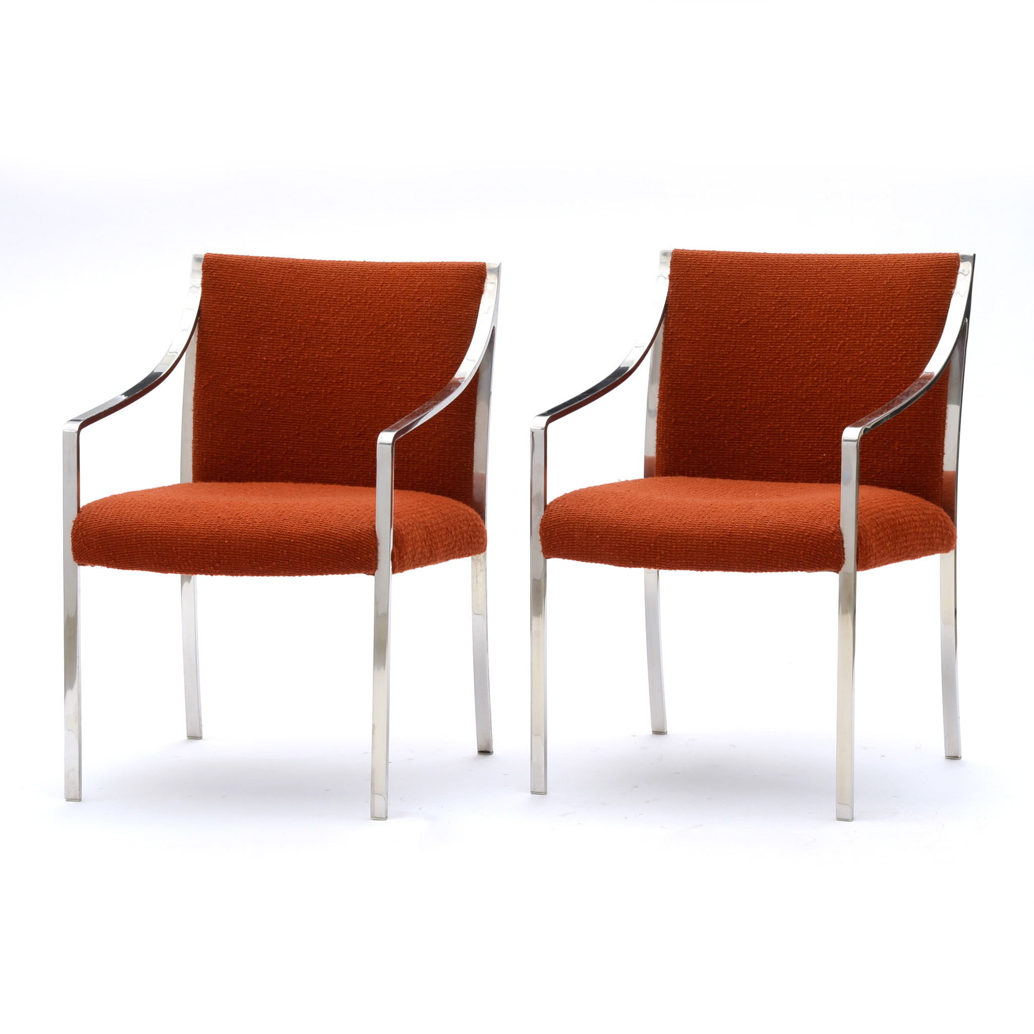 Pair of Stendig Labeled Chrome Arm Chairs