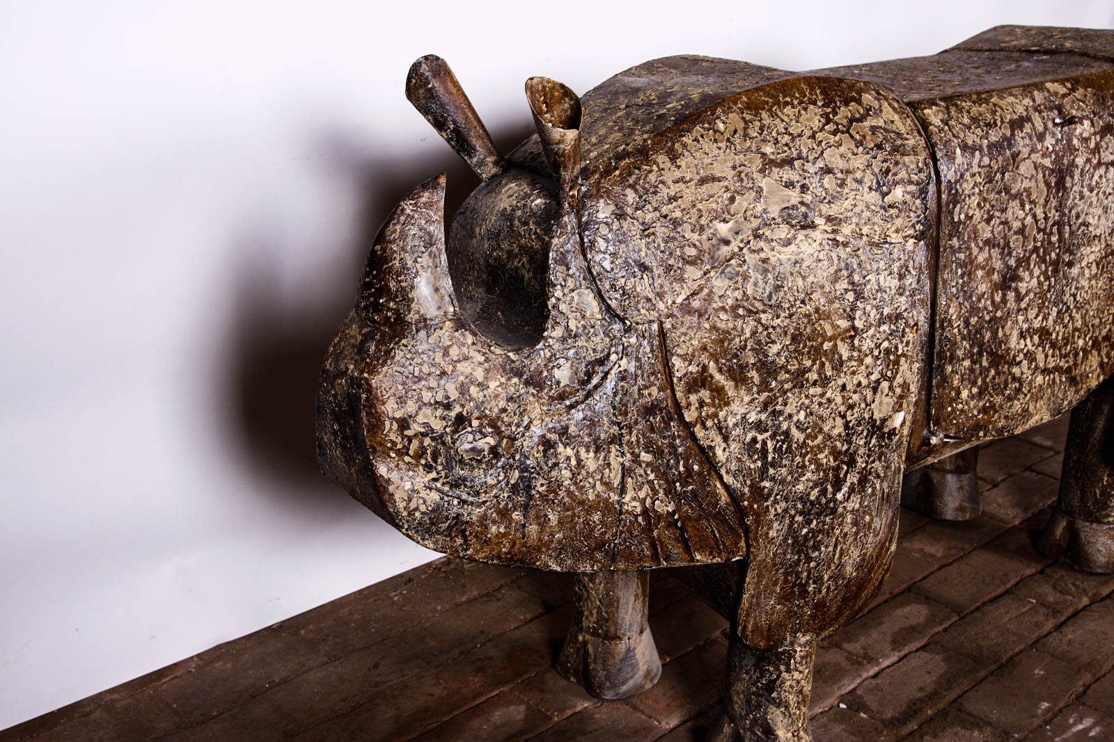 Painted Bent Iron Rhino Chest