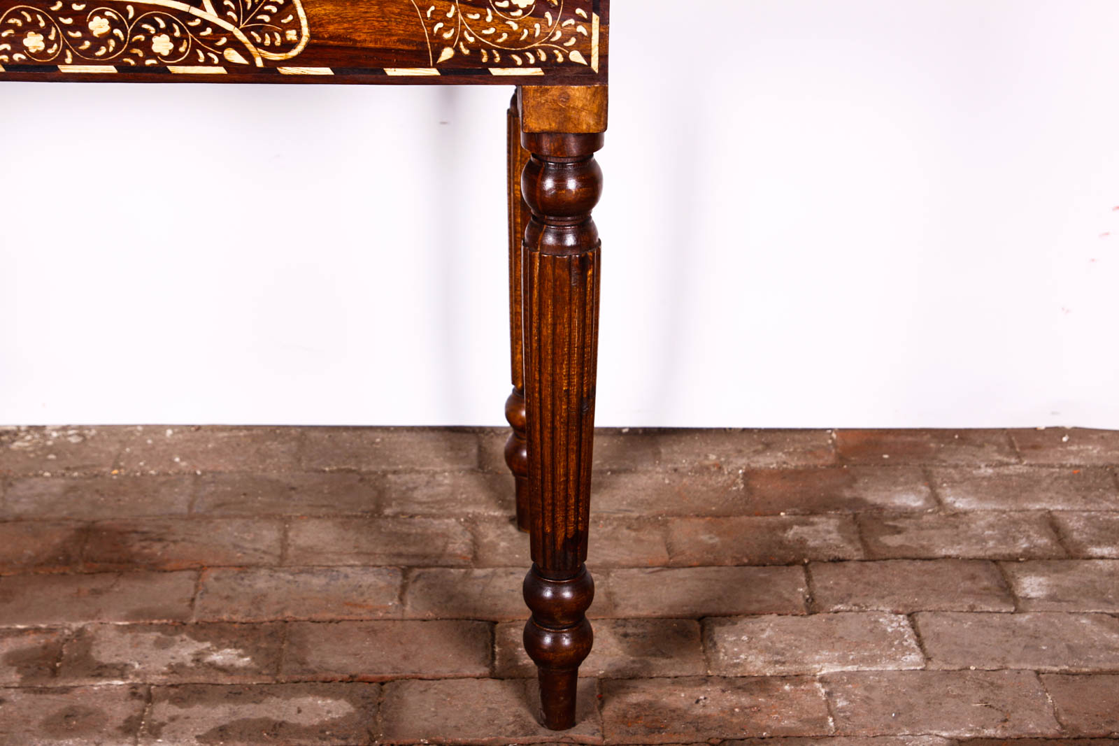 Walnut Console Table with Bone Inlay