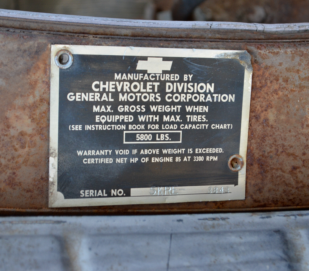 Chevrolet 1952 3/4 Ton 3600 Pickup for Restoration