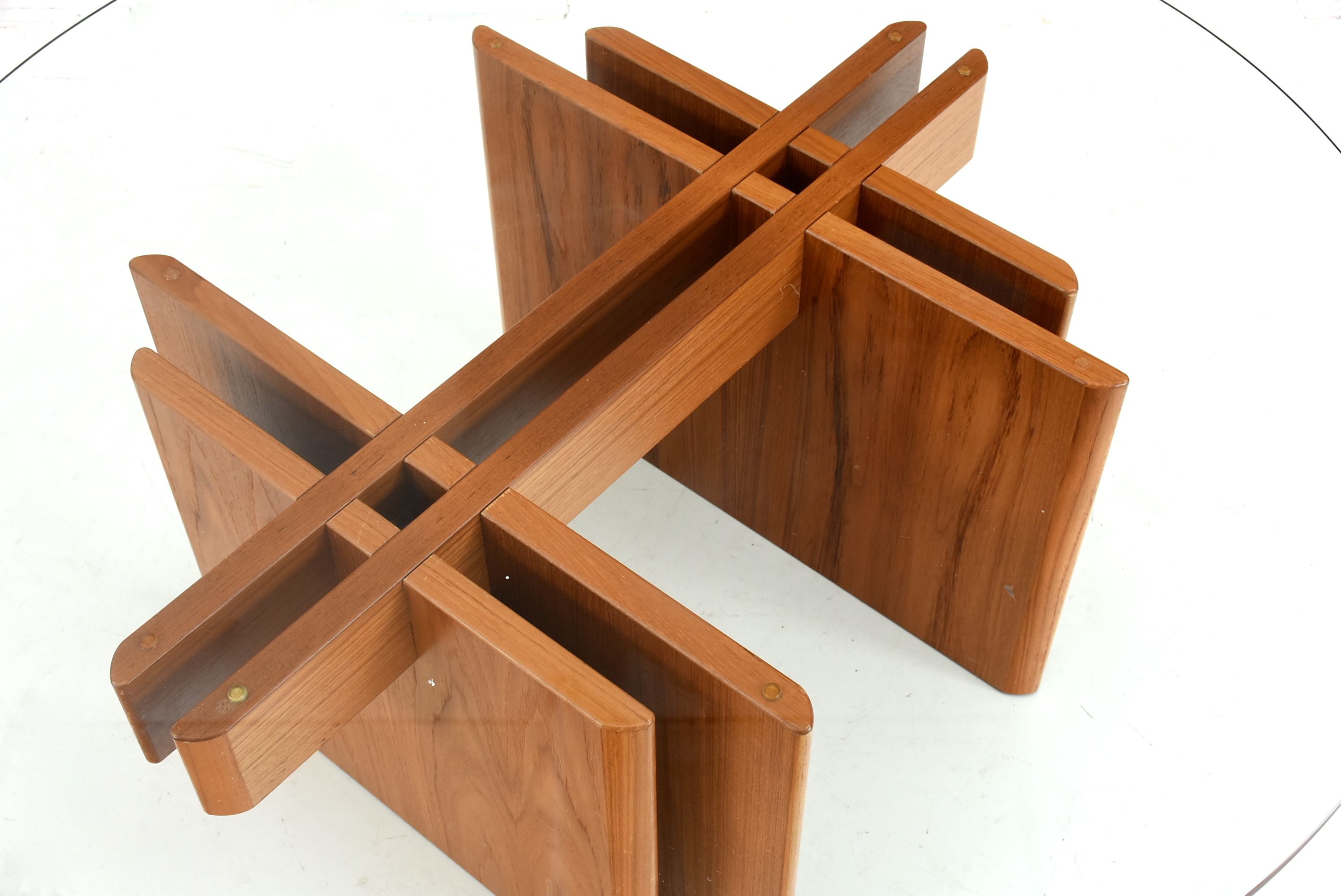 Danish Modern Hestbaek Style Teak Coffee Table with Glass Top