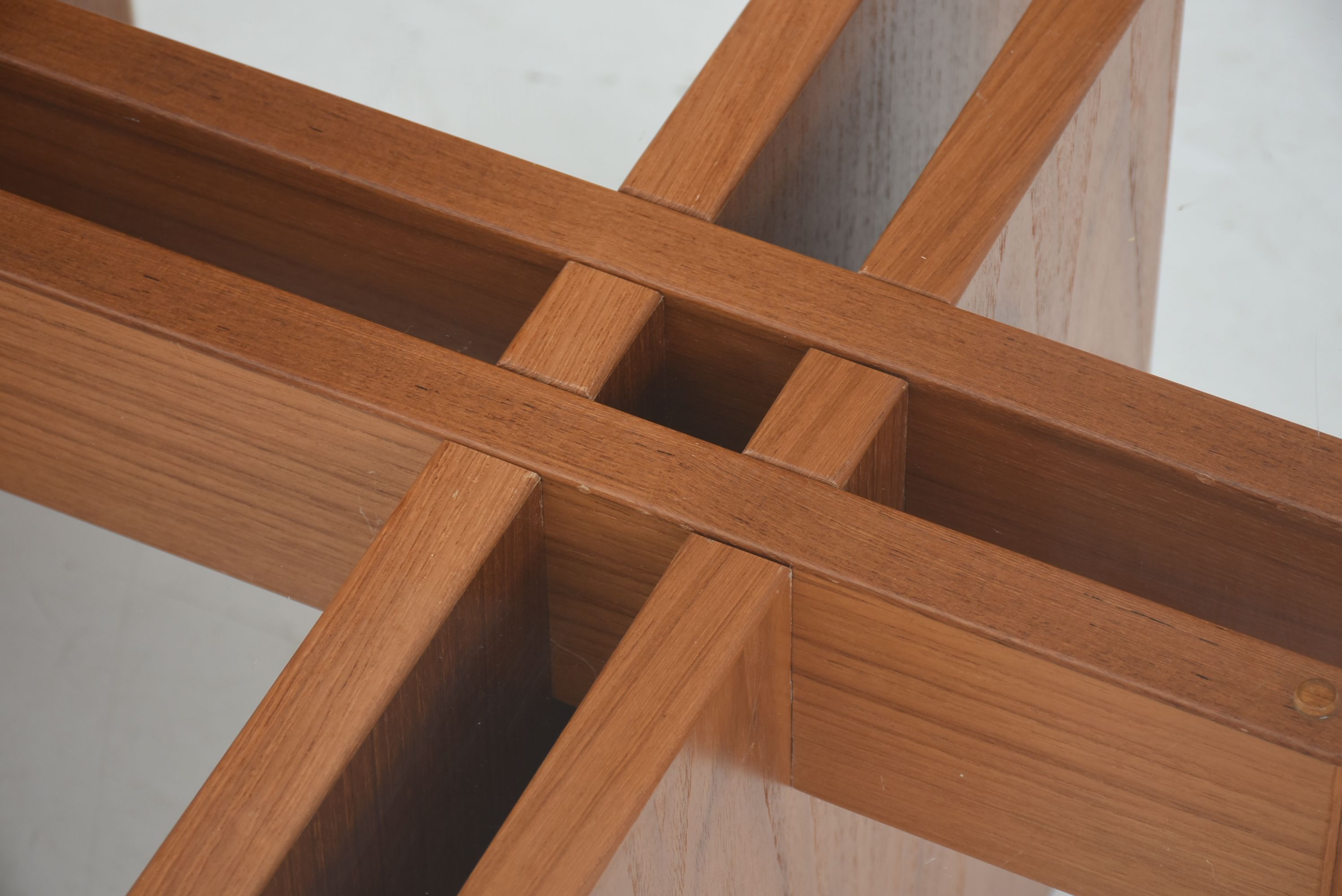 Danish Modern Hestbaek Style Teak Coffee Table with Glass Top