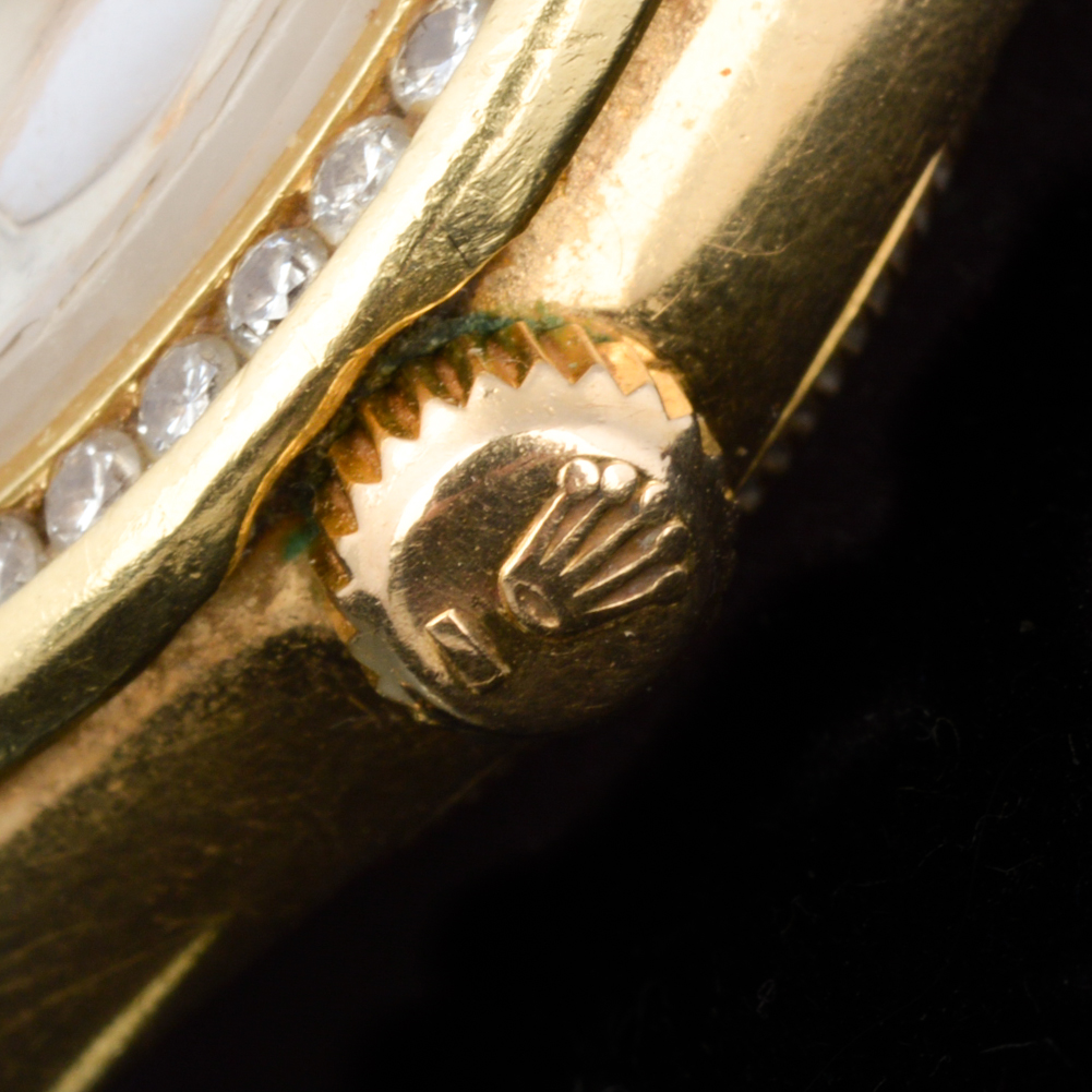 Rolex President Ladies 18K Yellow Gold Diamond Watch