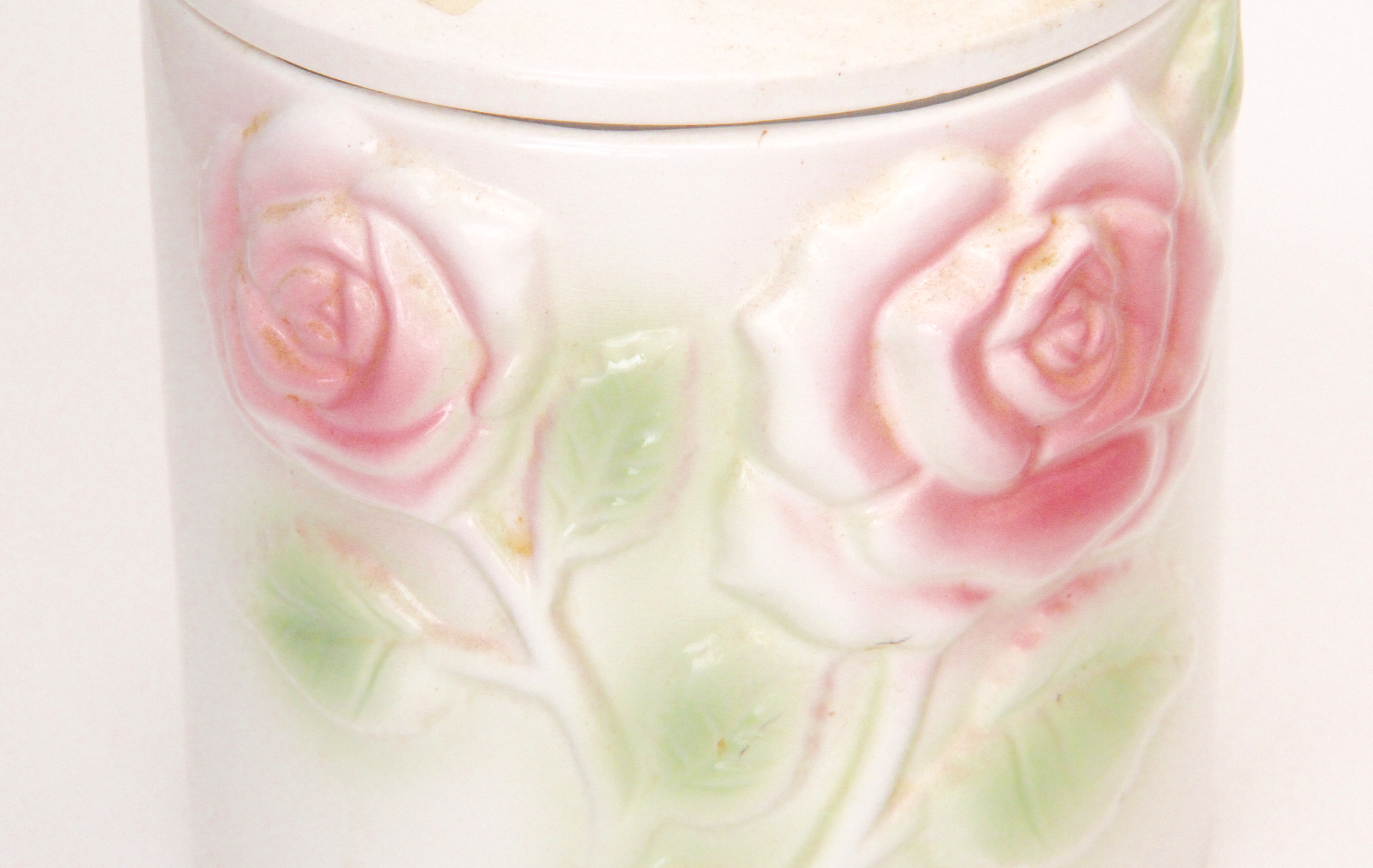 Quartet of Vintage Rose Motif Cookie Jars