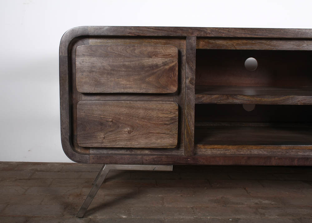 Gray Stained Entertainment Stand