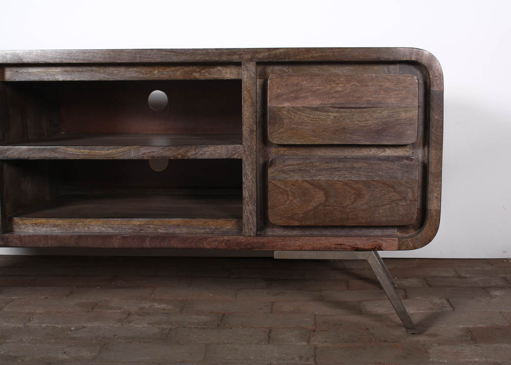 Gray Stained Entertainment Stand