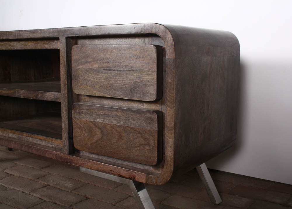 Gray Stained Entertainment Stand