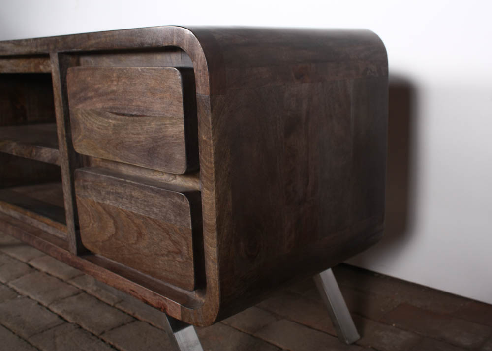 Gray Stained Entertainment Stand