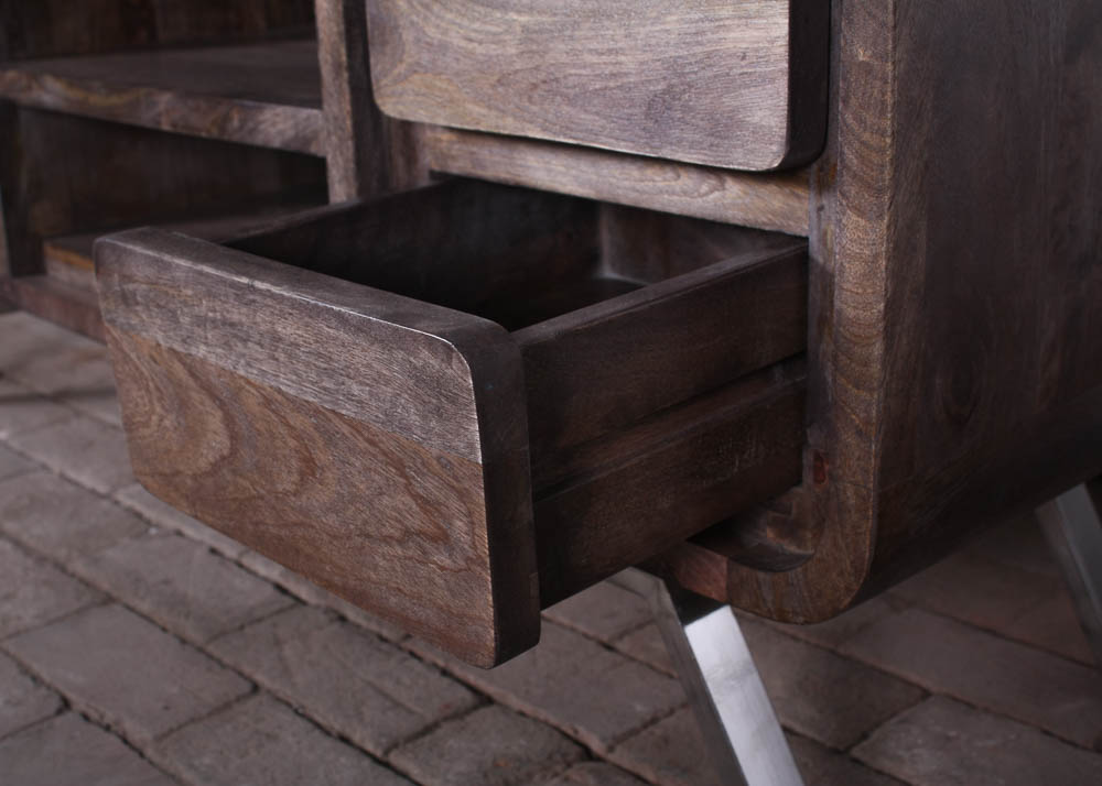 Gray Stained Entertainment Stand