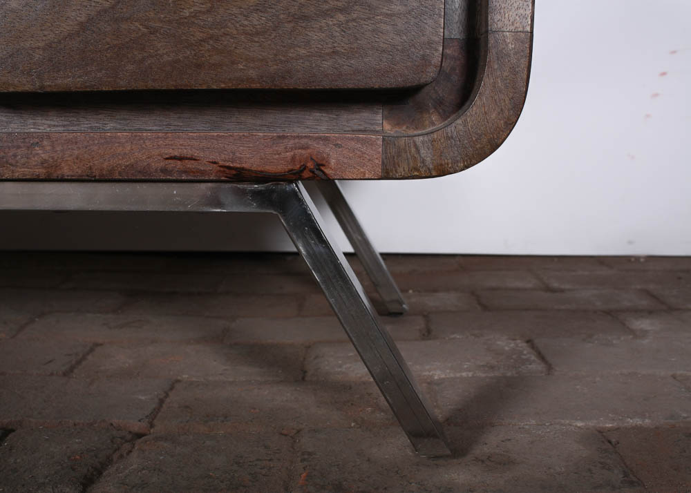 Gray Stained Entertainment Stand