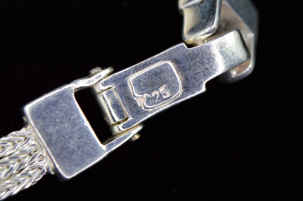 Sterling Silver and Amethyst Bracelet