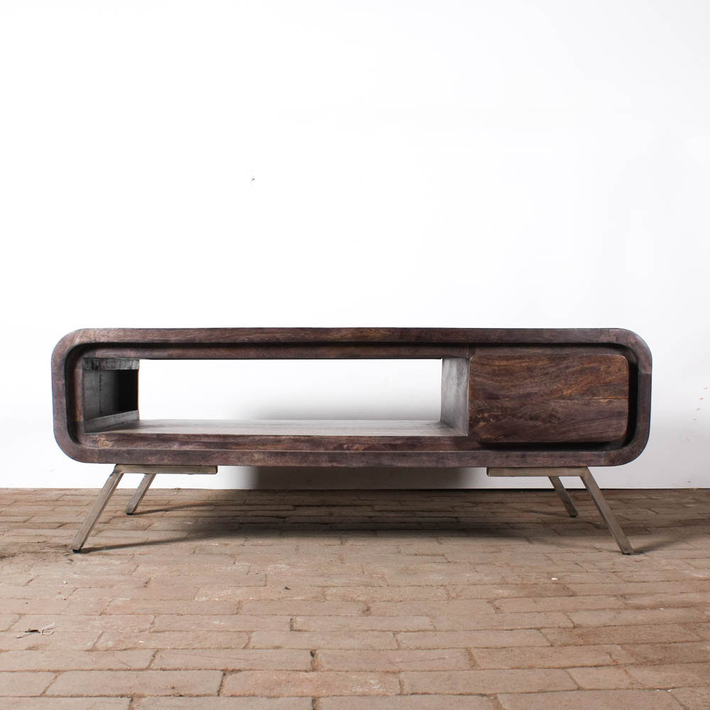 Stained Gray Pine Entertainment Stand