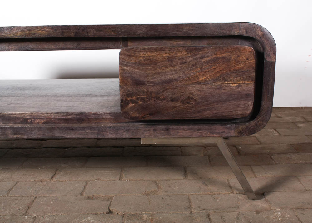 Stained Gray Pine Entertainment Stand