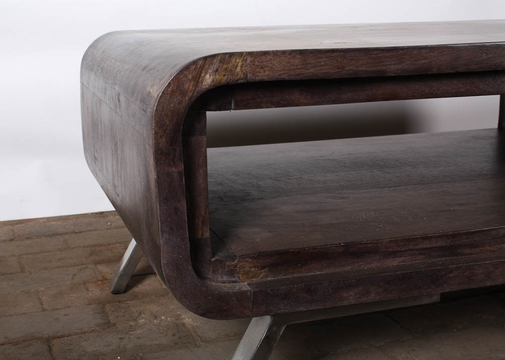 Stained Gray Pine Entertainment Stand