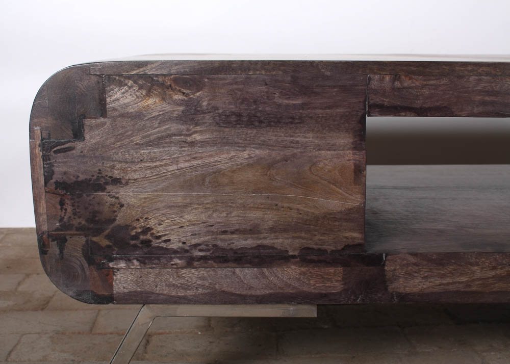 Stained Gray Pine Entertainment Stand