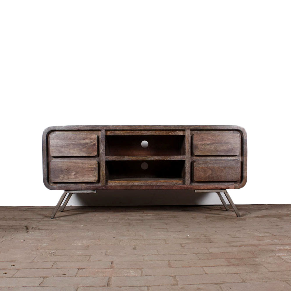 Gray Stained Entertainment Stand