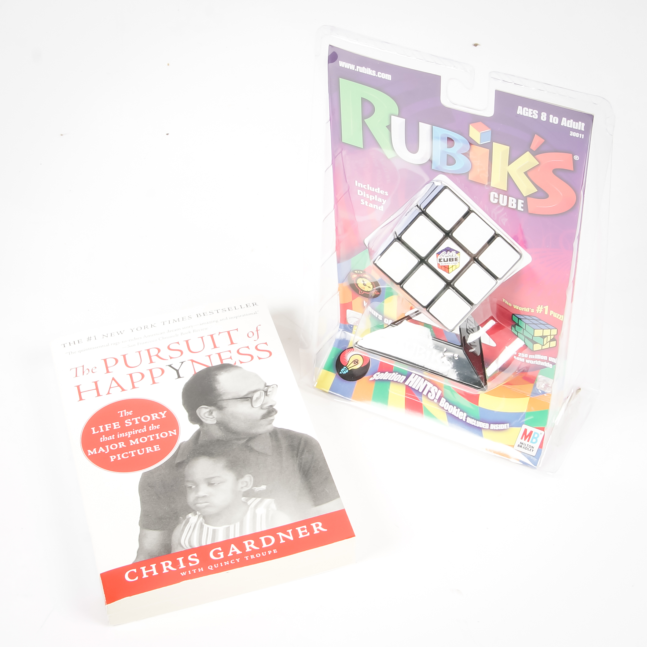 Signed Trade Paperback of "The Pursuit of Happyness" with Rubik's Cube