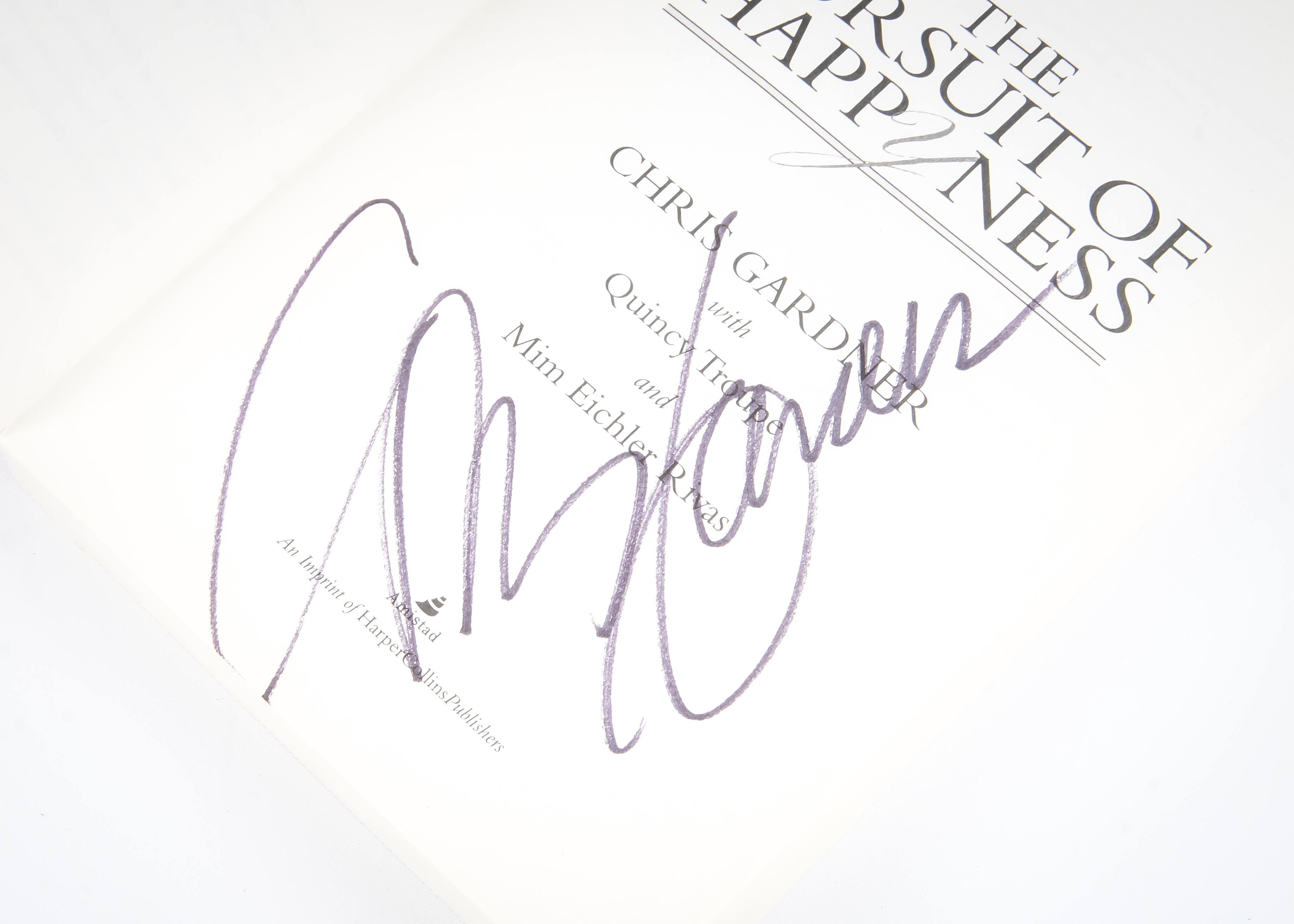 Signed Trade Paperback of "The Pursuit of Happyness" with Rubik's Cube