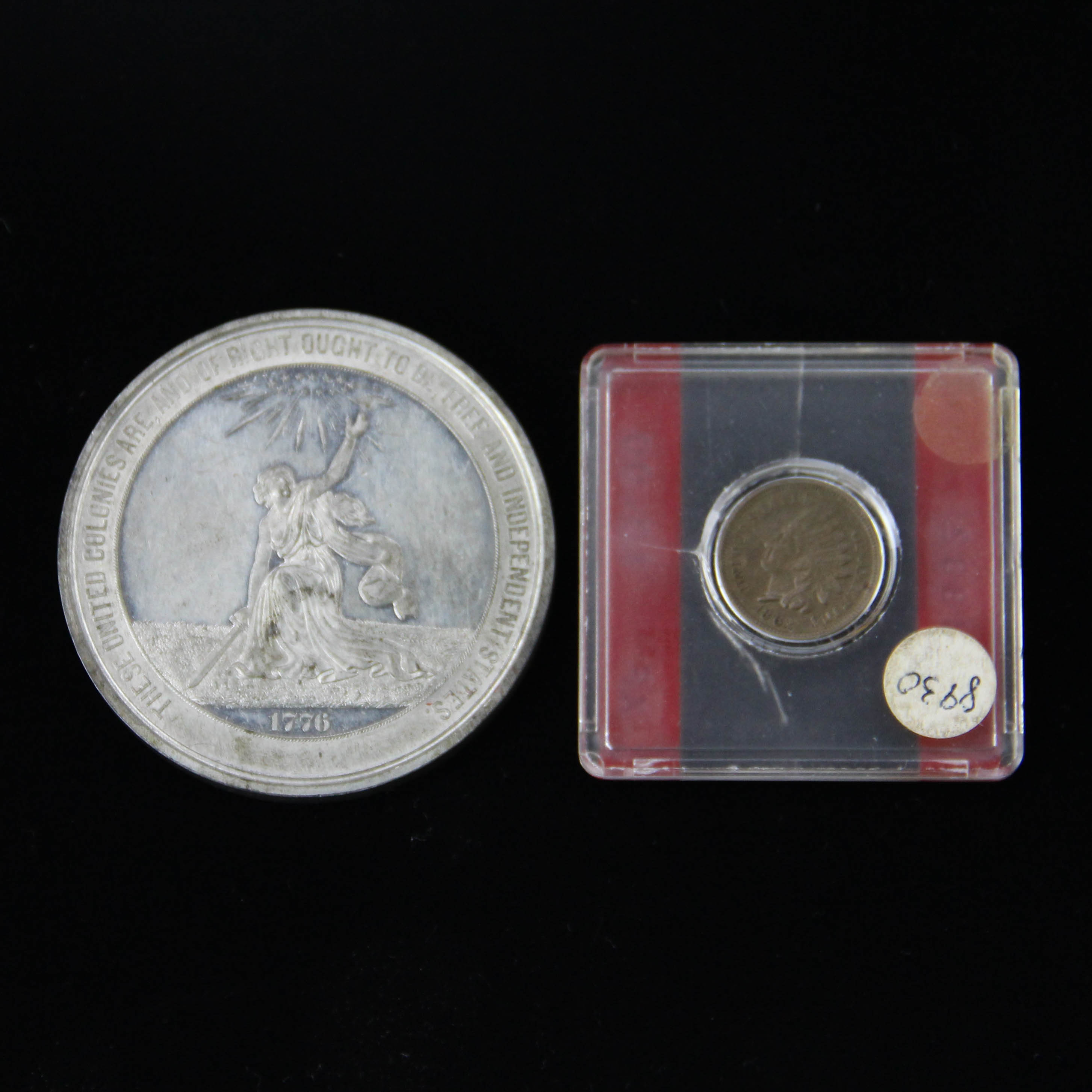 Indian Head Penny 1862 and Commemorative Coin 1874