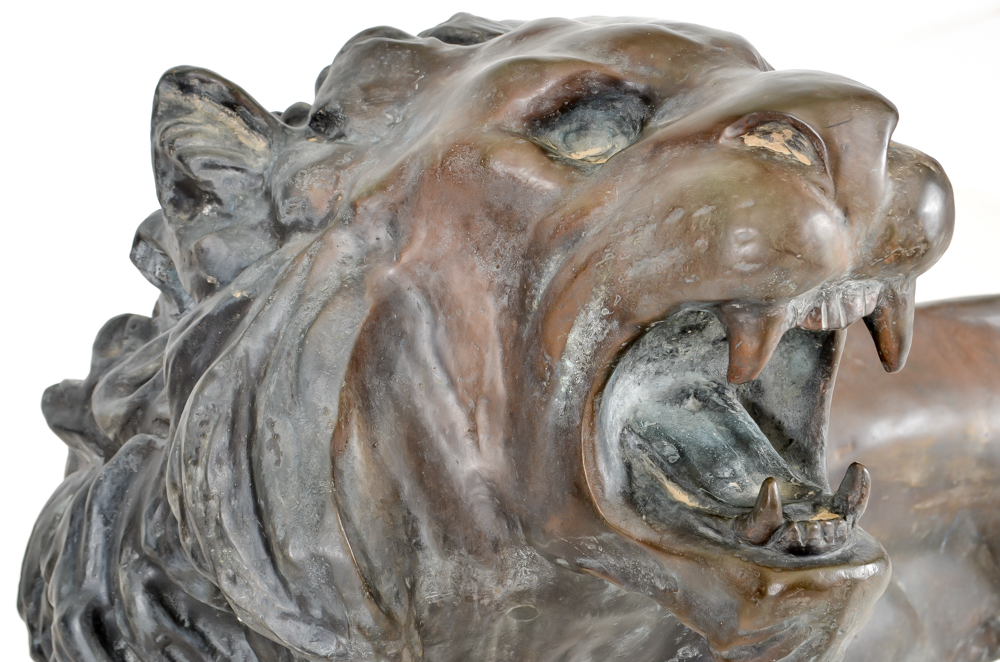 Life-size Bronze "Lion Qui Marche" Sculpture After A. Barye