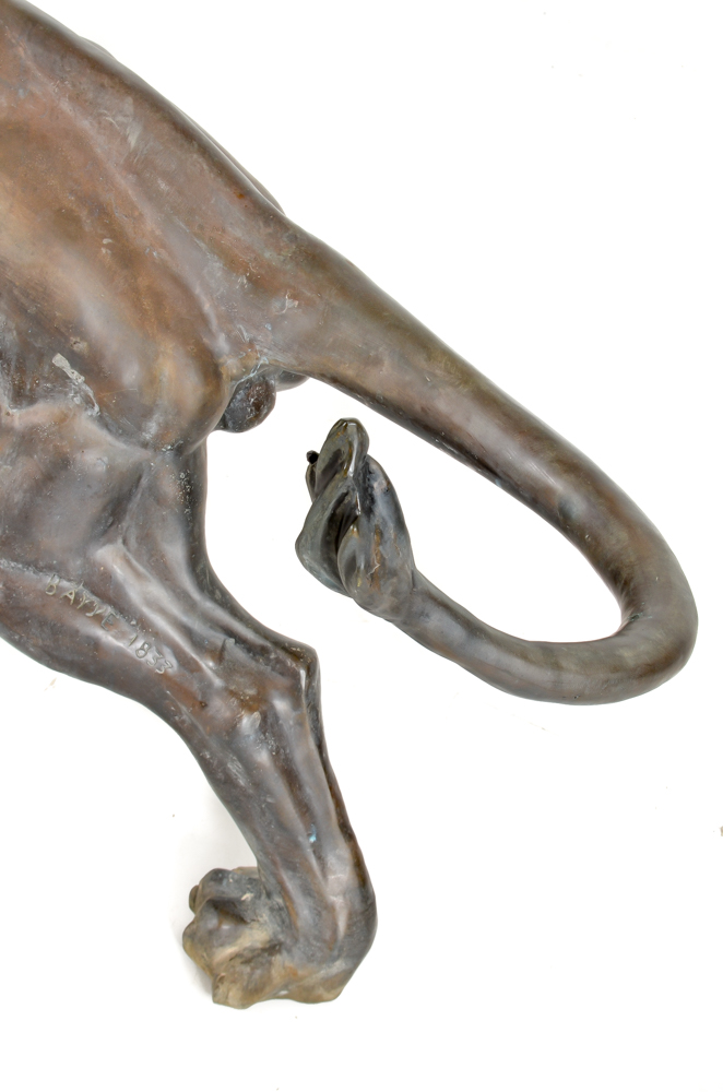 Life-size Bronze "Lion Qui Marche" Sculpture After A. Barye