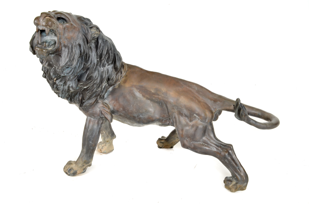 Life-size Bronze "Lion Qui Marche" Sculpture After A. Barye