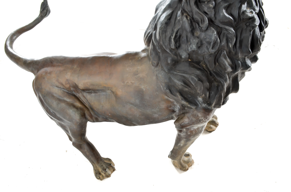Life-size Bronze "Lion Qui Marche" Sculpture After A. Barye