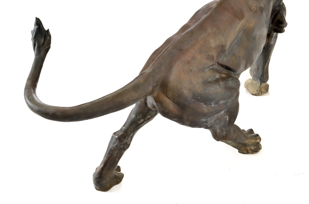 Life-size Bronze "Lion Qui Marche" Sculpture After A. Barye