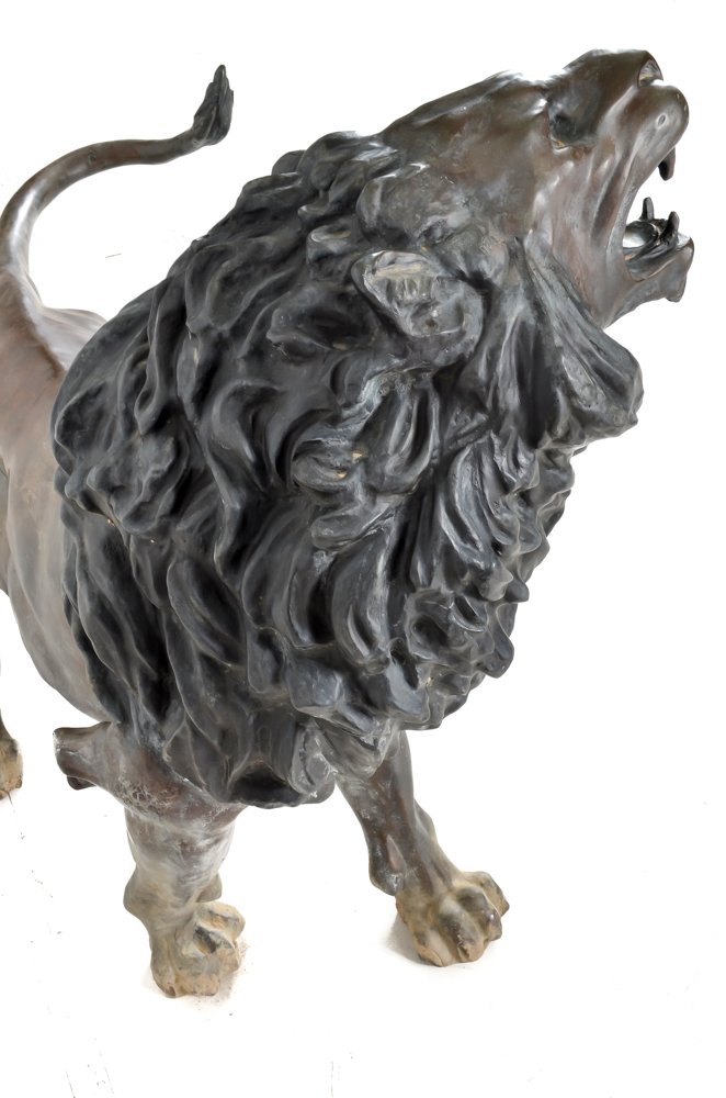 Life-size Bronze "Lion Qui Marche" Sculpture After A. Barye