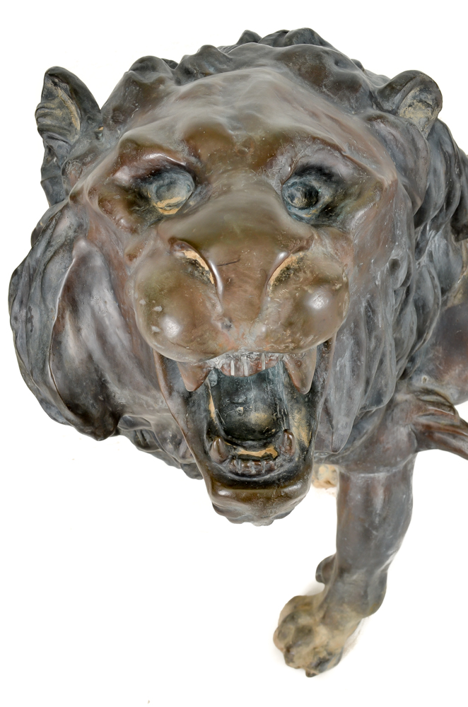 Life-size Bronze "Lion Qui Marche" Sculpture After A. Barye