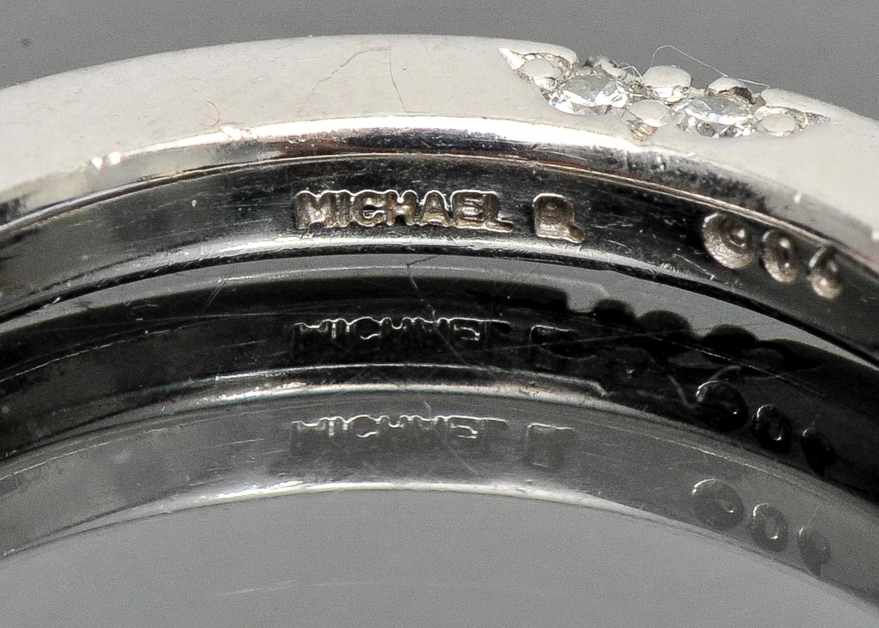 Michael B. Diamond and Platinum Petite Crown Lace Band