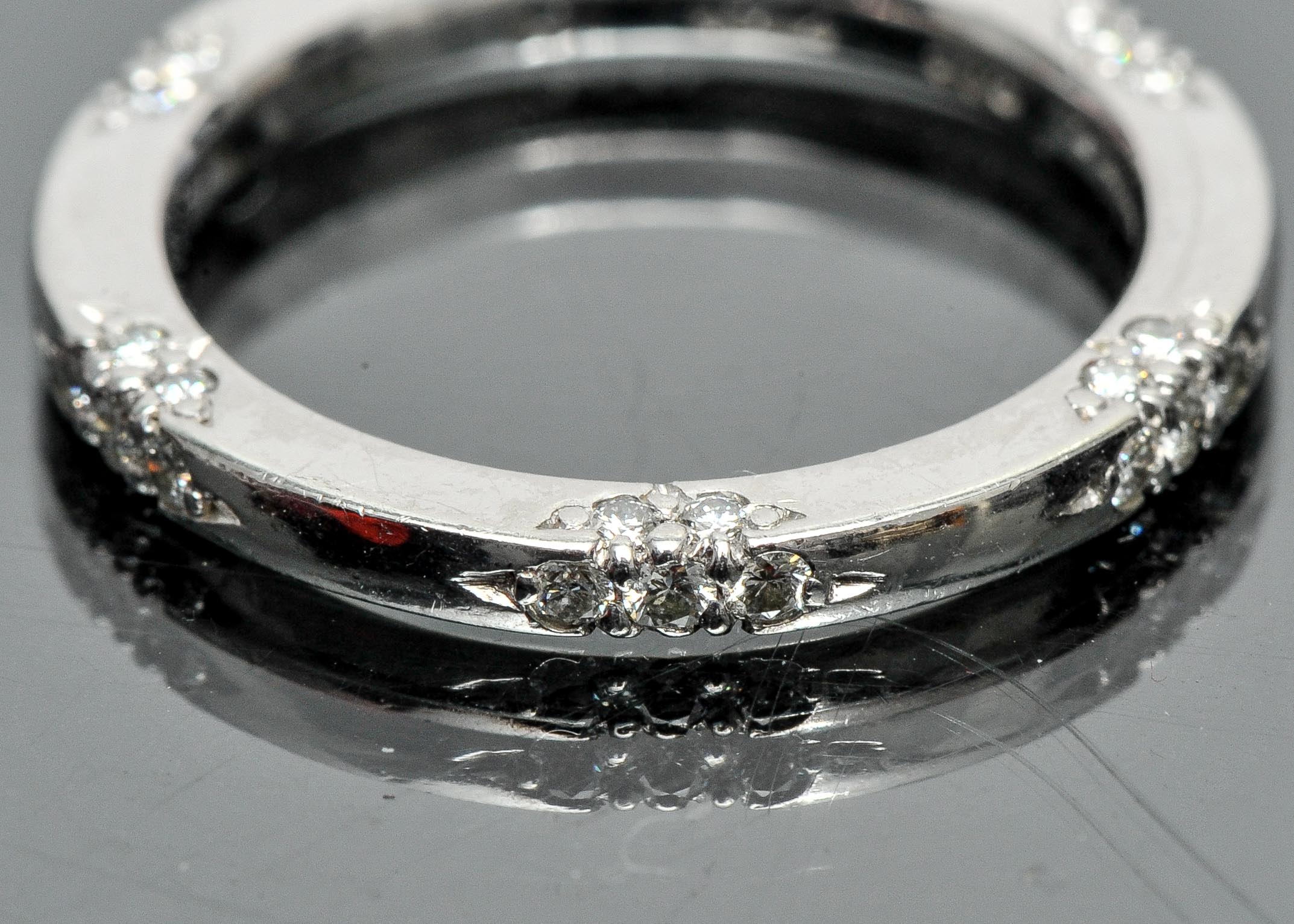 Michael B. Diamond and Platinum Petite Crown Lace Band