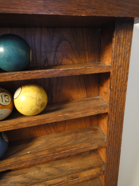 Vintage Pool Ball Rack and Clay Pool Balls