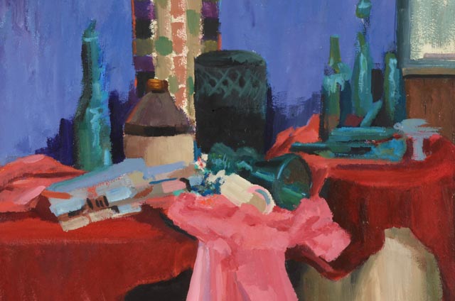 Kay Schenk Original Acrylic Still Life "The Red Cloth"