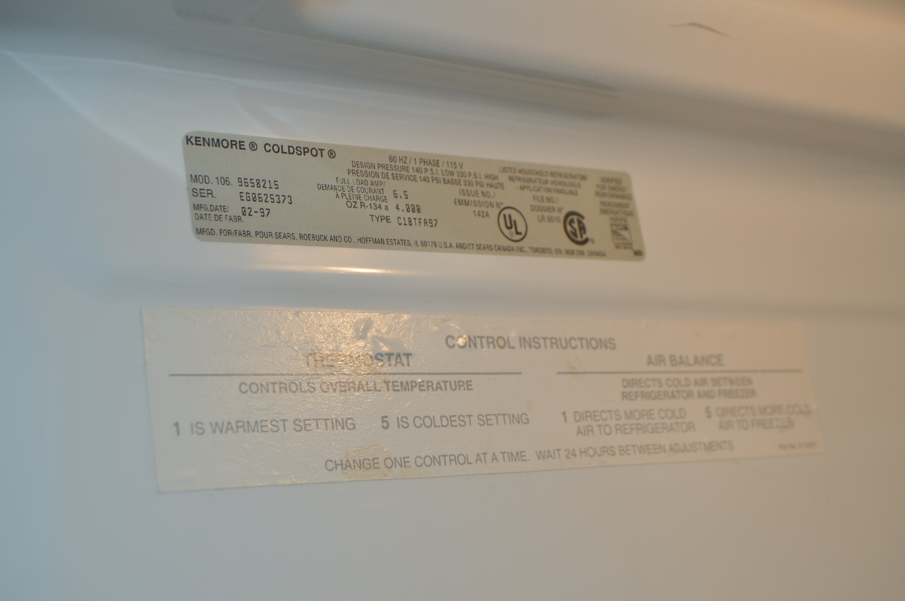 Kenmore Coldspot Refrigerator