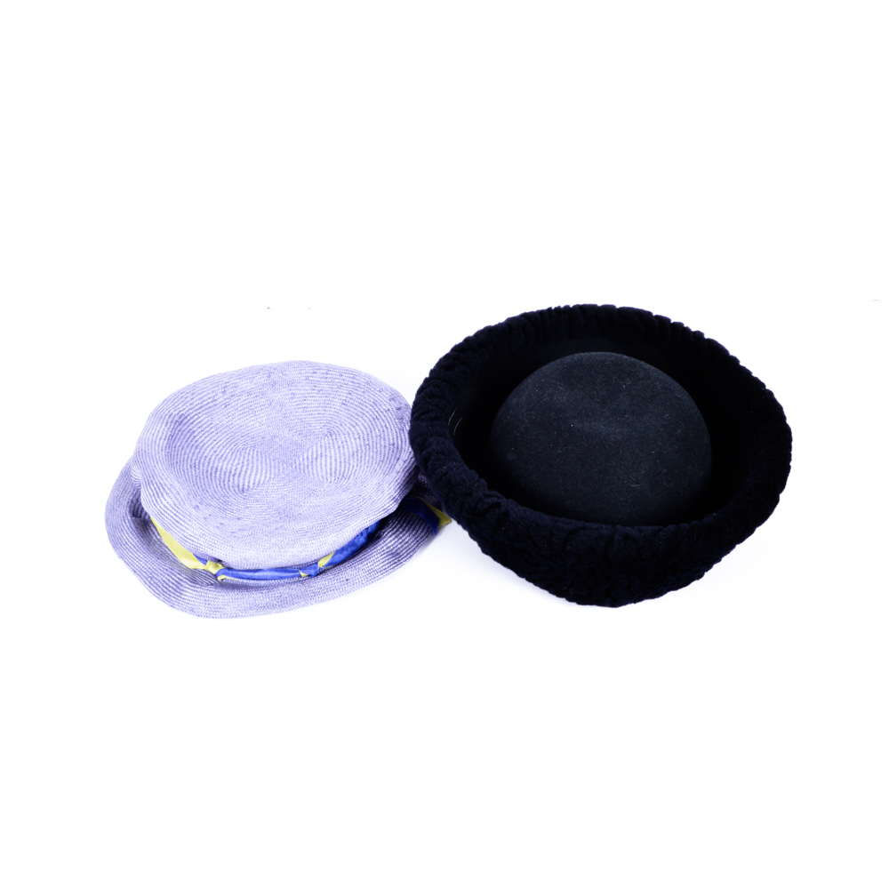 Pair of Women's Hats in Hat Box