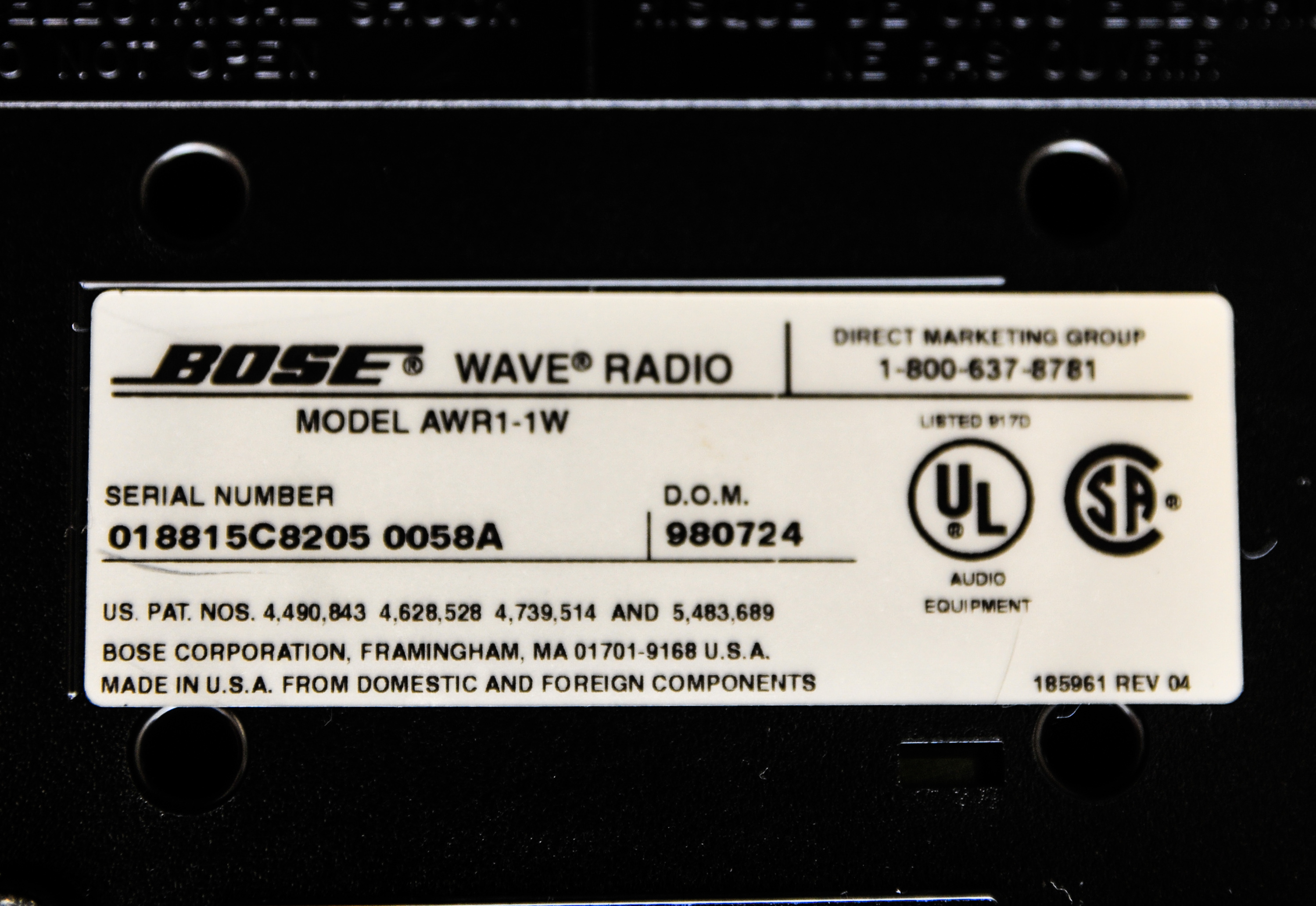 Bose Wave Radio Model AWR1 -1W Including The Remote