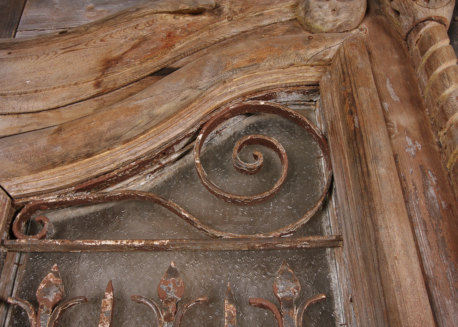 Antique Architectural Salvage Large Doors with Bars