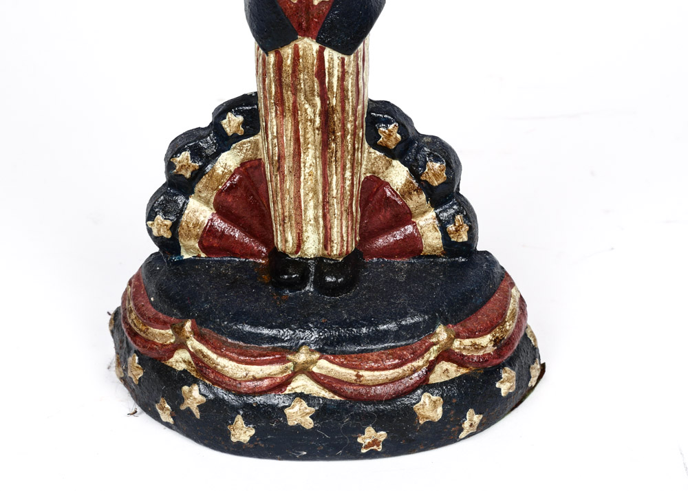 Vintage Painted Cast Iron Uncle Sam Doorstop