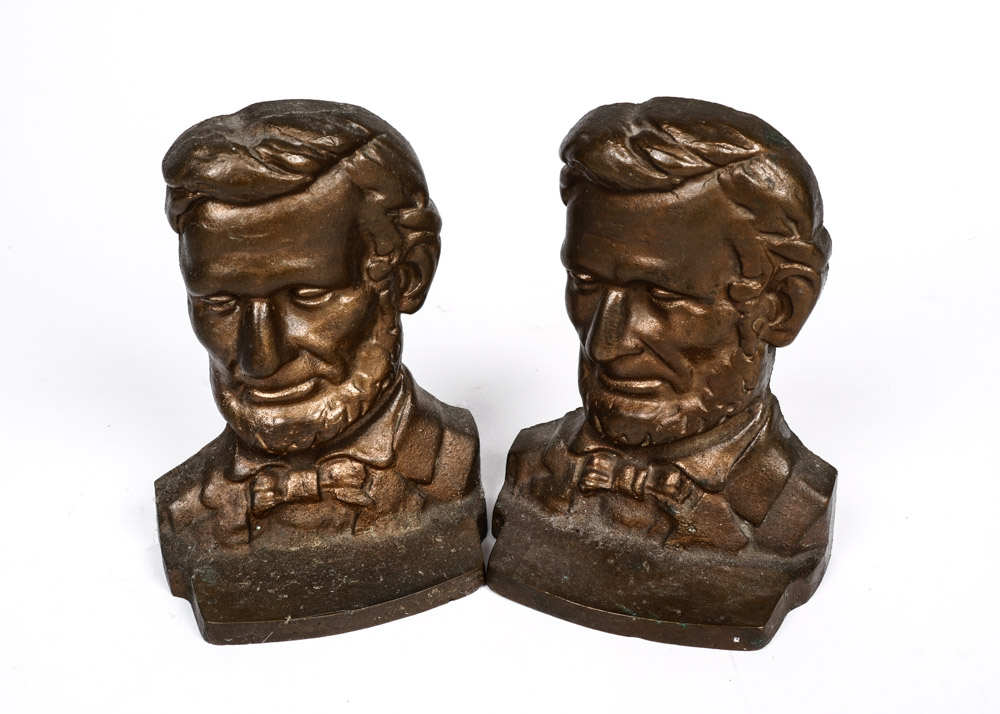 Pair of Cast Iron Abraham Lincoln Bookends
