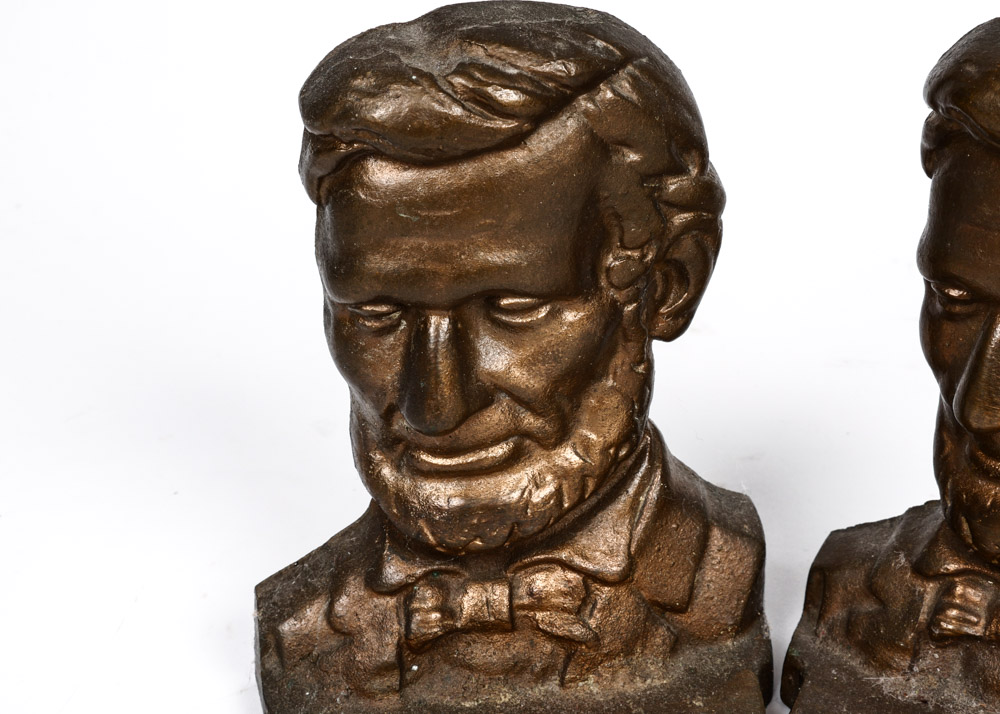 Pair of Cast Iron Abraham Lincoln Bookends