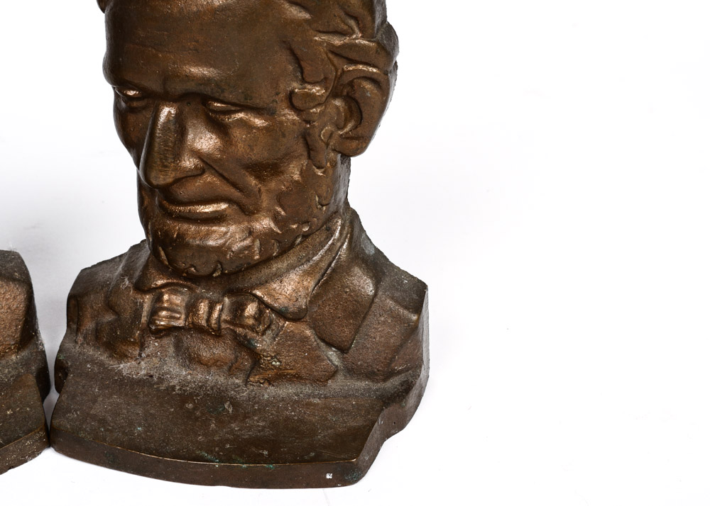 Pair of Cast Iron Abraham Lincoln Bookends