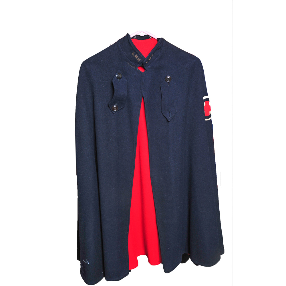 Vintage WWII Navy Blue Wool Nurses Cape