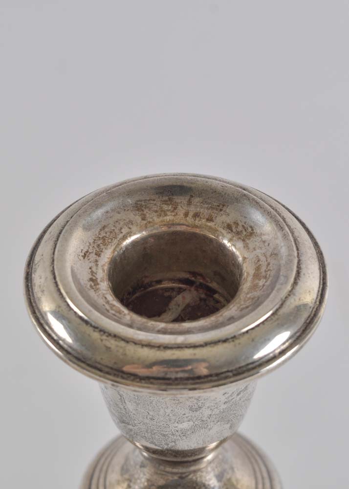 Pair of Gorham Puritan Weighted Sterling Silver Candlesticks