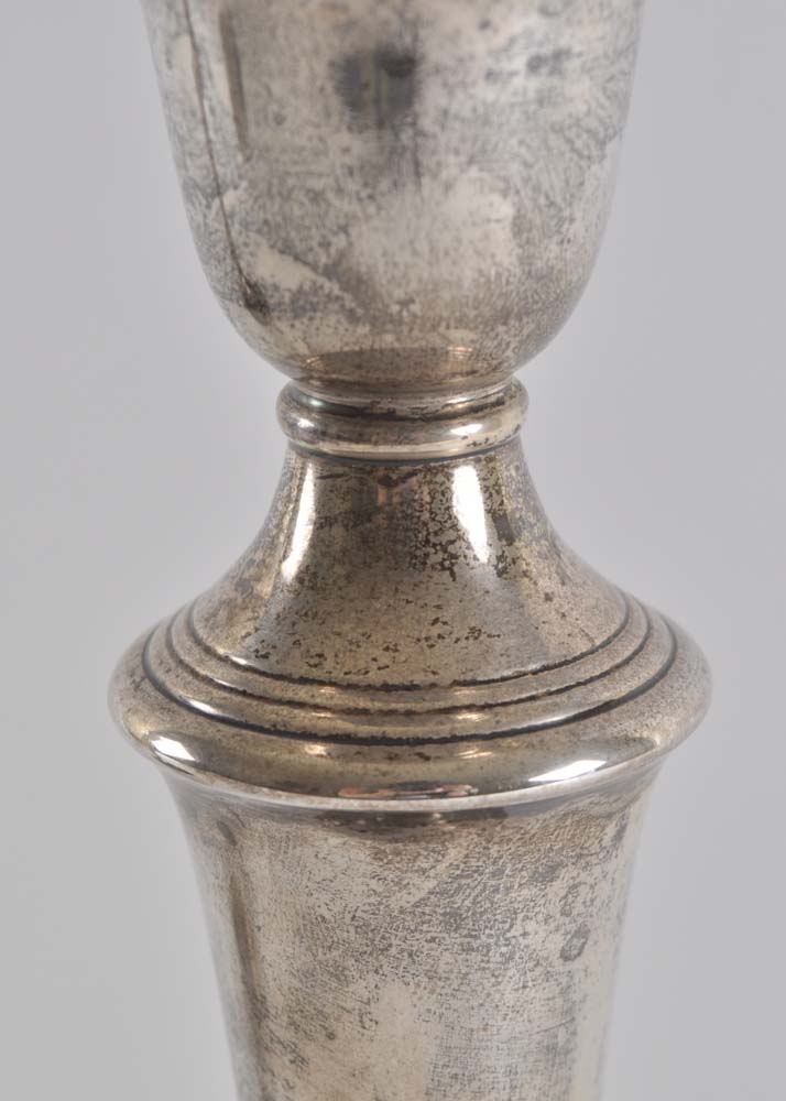 Pair of Gorham Puritan Weighted Sterling Silver Candlesticks