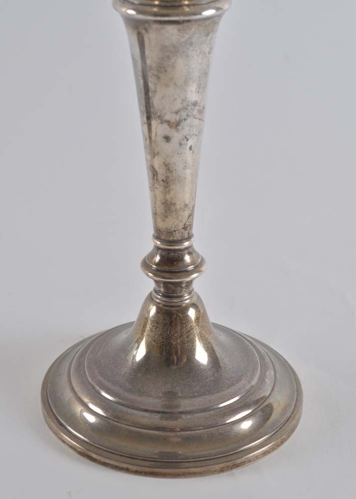 Pair of Gorham Puritan Weighted Sterling Silver Candlesticks