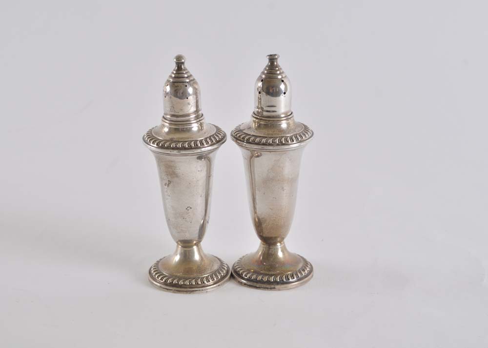 Empire Weighted Sterling Silver Salt and Pepper Shakers