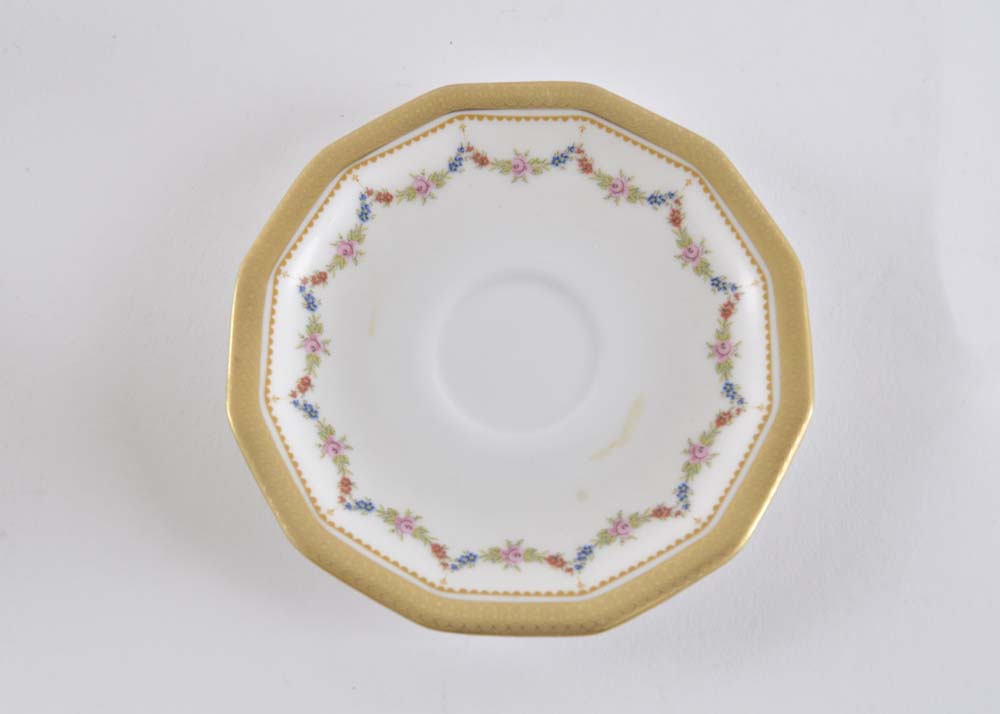 Set of Four Petite Rose by Tirschenreuth Demitasse Cups and Saucers