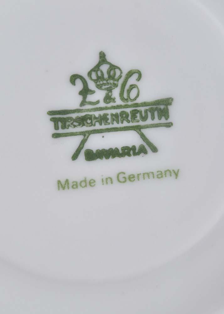 Set of Four Petite Rose by Tirschenreuth Demitasse Cups and Saucers