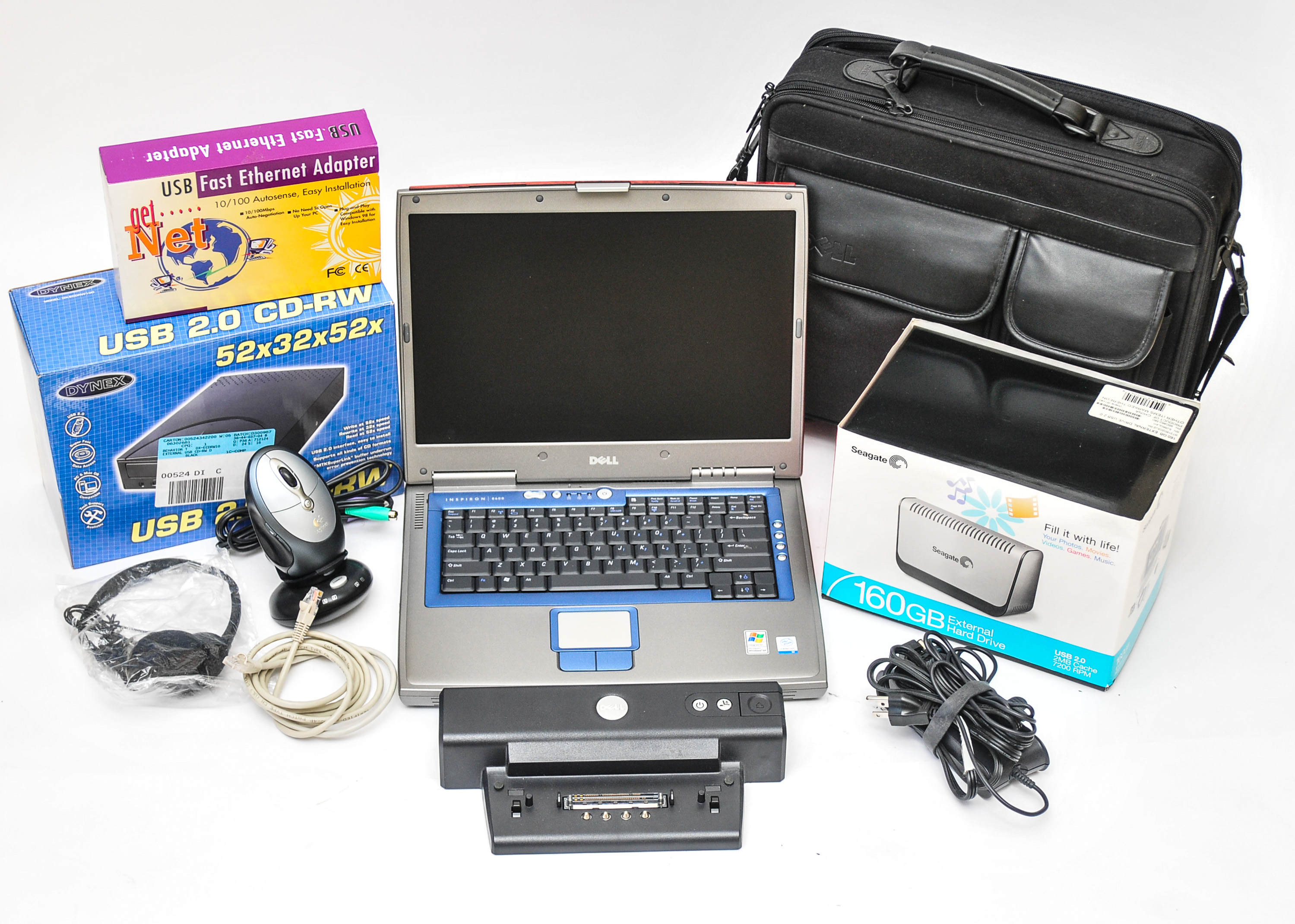 Del Inspiron 8600 Laptop Computer and Seagate External Hard Drive